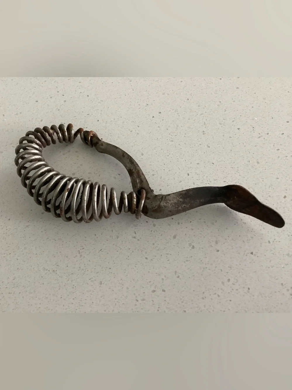 Antique Cast-Spring Iron Handled wood/iron Stove Lid Lifter, Antique kitchen